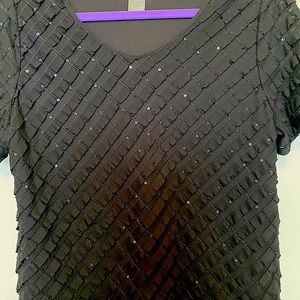 TanJay Black Sequin Top
